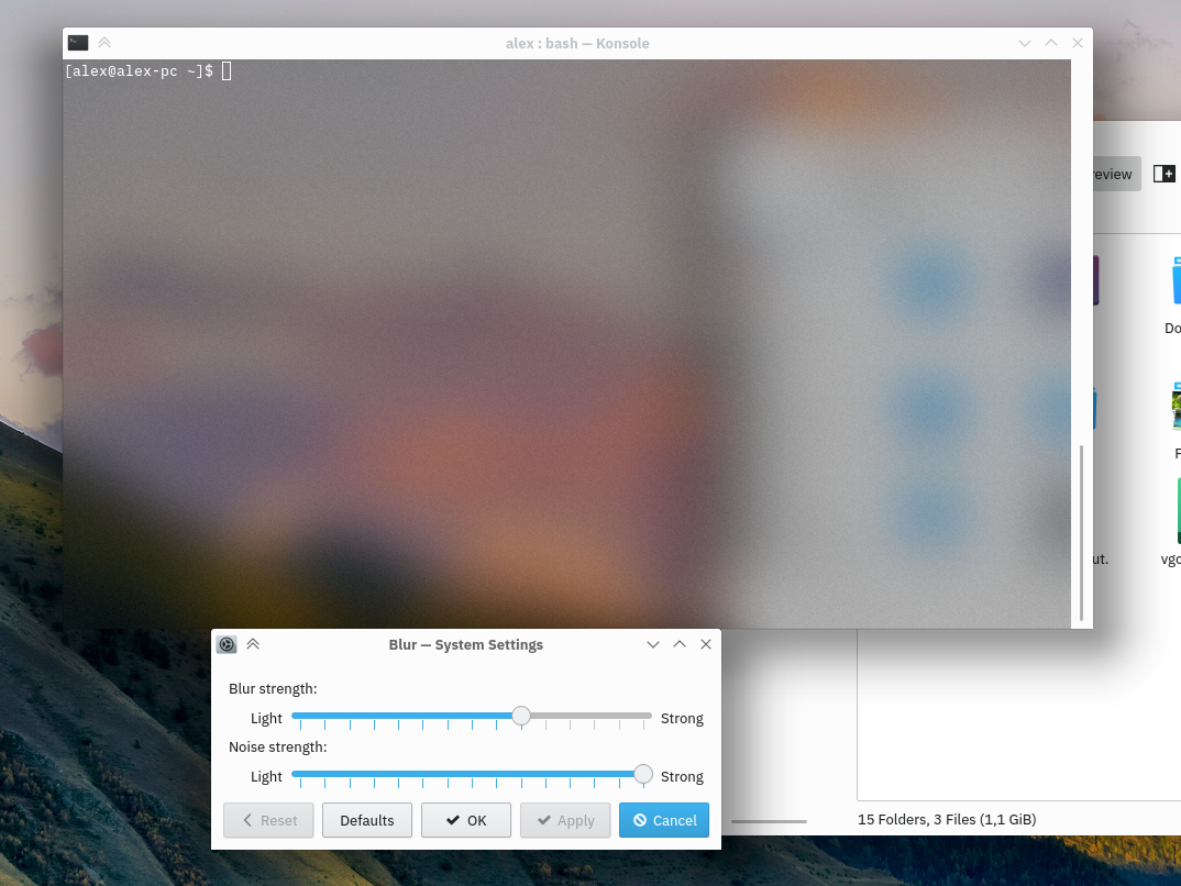 KDE Plasma's Blur with noise at max strength